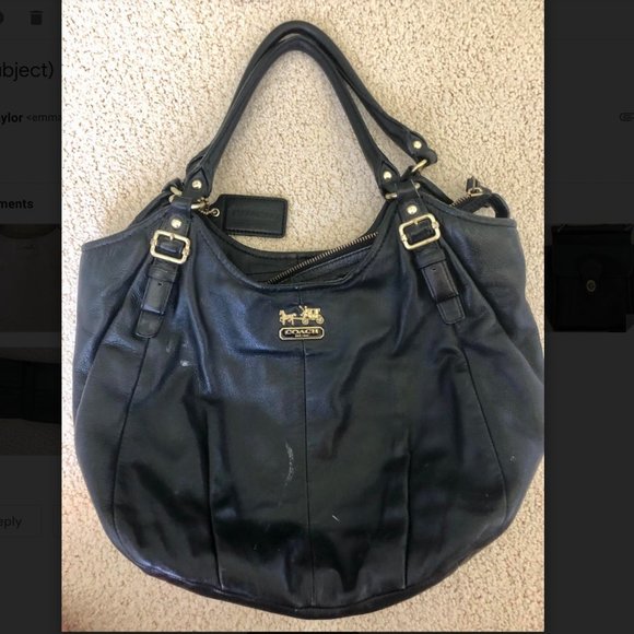 Black Leather Coach Purse - Picture 1 of 1